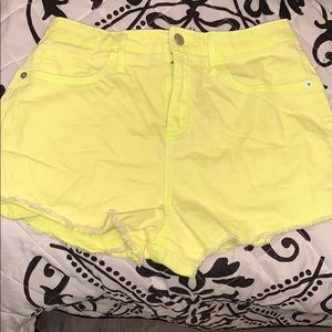 Neon yellow shorts